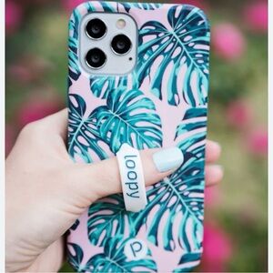 Loopy Case Monstera Design - Pink and Green, Righty - iPhone 11 Pro Max